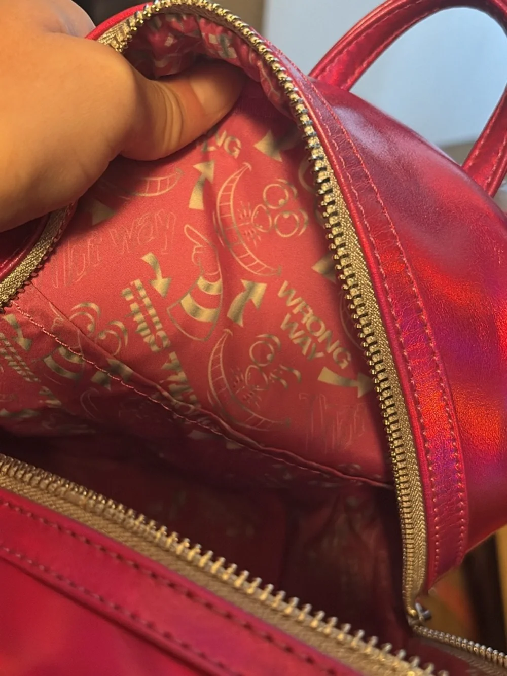 Disney Metallic Pink Cheshire Cat Mini Backpack